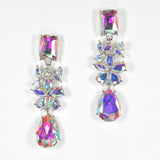 98039, MULTI SHAPE RHINESTONE EVENING EARRING