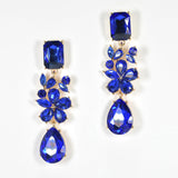 98039, MULTI SHAPE RHINESTONE EVENING EARRING
