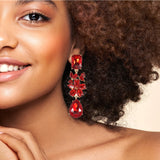 98039, MULTI SHAPE RHINESTONE EVENING EARRING