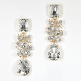 98039, MULTI SHAPE RHINESTONE EVENING EARRING