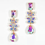 98039, MULTI SHAPE RHINESTONE EVENING EARRING