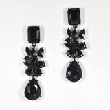 98039, MULTI SHAPE RHINESTONE EVENING EARRING