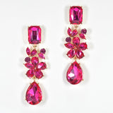 98039, MULTI SHAPE RHINESTONE EVENING EARRING
