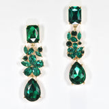 98039, MULTI SHAPE RHINESTONE EVENING EARRING