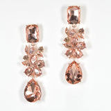 98039, MULTI SHAPE RHINESTONE EVENING EARRING
