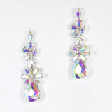 98040, MULTI SHAPE RHINESTONE EVENING EARRING