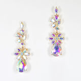 98040, MULTI SHAPE RHINESTONE EVENING EARRING