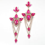 98041, TEARDROP ACCENT CRYSTAL RHINESTONE EVENING EARRING