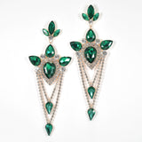 98041, TEARDROP ACCENT CRYSTAL RHINESTONE EVENING EARRING