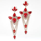 98041, TEARDROP ACCENT CRYSTAL RHINESTONE EVENING EARRING