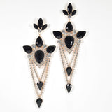 98041, TEARDROP ACCENT CRYSTAL RHINESTONE EVENING EARRING