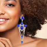 98041, TEARDROP ACCENT CRYSTAL RHINESTONE EVENING EARRING