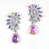 98042, RHINESTONE TEARDROP DANGLE EVENING EARRING