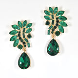 98042, RHINESTONE TEARDROP DANGLE EVENING EARRING