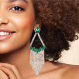 98043, MARQUISE ACCENT CRYSTAL RHINESTONE EVENING EARRING