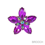 98045, FLOWER MARQUISE RHINESTONE PIN BROOCH