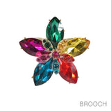98045, FLOWER MARQUISE RHINESTONE PIN BROOCH
