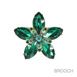 98045, FLOWER MARQUISE RHINESTONE PIN BROOCH