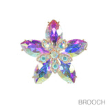 98045, FLOWER MARQUISE RHINESTONE PIN BROOCH