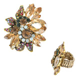 98048, FLOWER RHINESTONE STRETCH RING