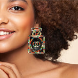 98054, PERFUME BOTTLE RHINESTONE EARRING