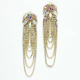 98059, MARQUISE ACCENT CRYSTAL RHINESTONE LONG EVENING EARRING