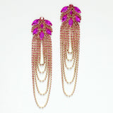 98059, MARQUISE ACCENT CRYSTAL RHINESTONE LONG EVENING EARRING