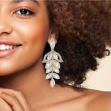 98064, MARQUISE PEARL RHINESTONE EVENING EARRING