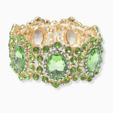 98066, OVAL RHINESTONE ACCENT EVENING STRETCH BRACELET