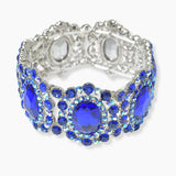 98066, OVAL RHINESTONE ACCENT EVENING STRETCH BRACELET