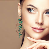 98088, MULTI RHINESTONE EVENING DROP EARRING