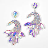 98089, MARQUISE RHINESTONE ACCENT EVENING EARRING