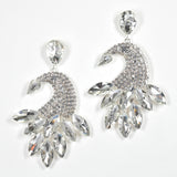 98089, MARQUISE RHINESTONE ACCENT EVENING EARRING