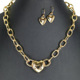 98092, HAMMERED HEART CHAIN NECKLACE