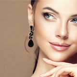 98099, TEARDROP RHINESTONE EVENING DANGLE EARRING