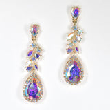98099, TEARDROP RHINESTONE EVENING DANGLE EARRING