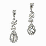 98099, TEARDROP RHINESTONE EVENING DANGLE EARRING