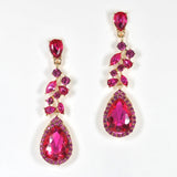 98099, TEARDROP RHINESTONE EVENING DANGLE EARRING