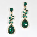 98099, TEARDROP RHINESTONE EVENING DANGLE EARRING