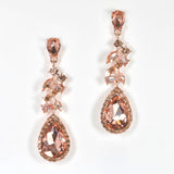 98099, TEARDROP RHINESTONE EVENING DANGLE EARRING