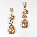 98099, TEARDROP RHINESTONE EVENING DANGLE EARRING