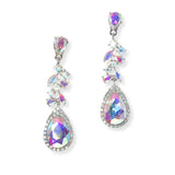 98099, TEARDROP RHINESTONE EVENING DANGLE EARRING