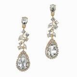 98099, TEARDROP RHINESTONE EVENING DANGLE EARRING