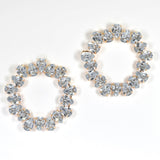 98101, TEARDROP RHINESTONE ACCENT ROUND EARRING