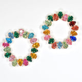 98101, TEARDROP RHINESTONE ACCENT ROUND EARRING