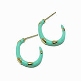 98103, GOLD ACCENT ENAMEL HOOP EARRING