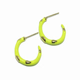 98103, GOLD ACCENT ENAMEL HOOP EARRING