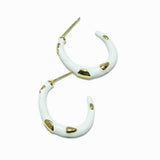 98103, GOLD ACCENT ENAMEL HOOP EARRING