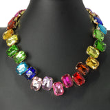 98104, RECTANGLE RHINESTONE NECKLACE