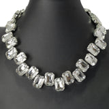 98104, RECTANGLE RHINESTONE NECKLACE